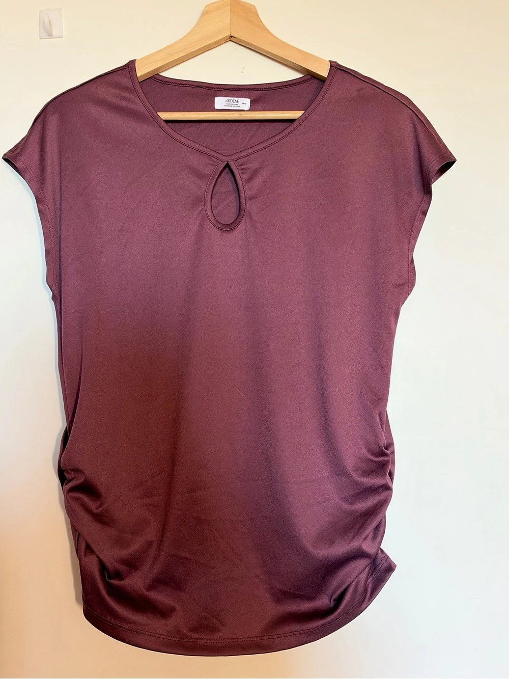 ARDENE Ruched Short Sleeve Top in Purple Size Medium Like New